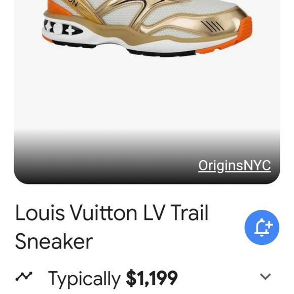 LV trailhead sneaker,size 10, orange &gold - Picture 2 of 7